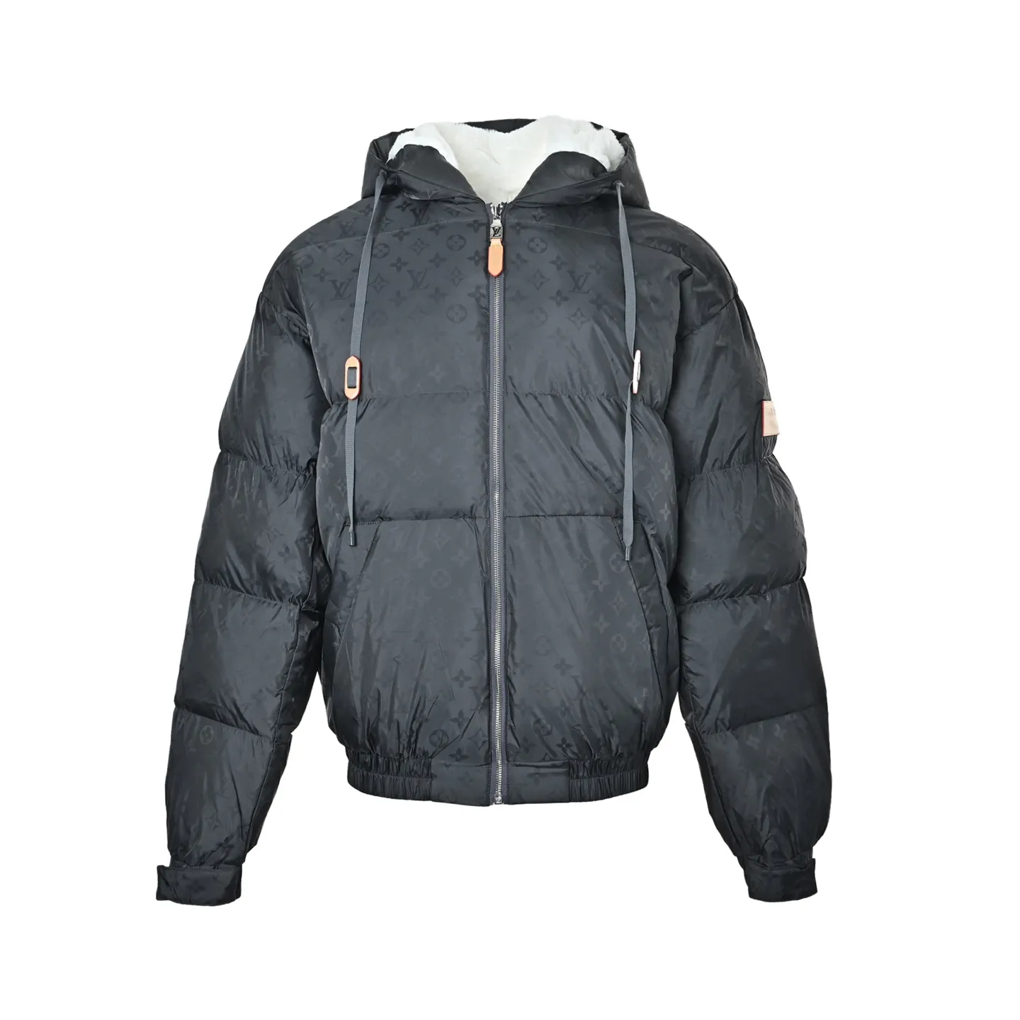 Louis Vuitton/Louis Vuitton Ski Series Full Print Jacquard Lambswool Hooded Down Cotton Jacket